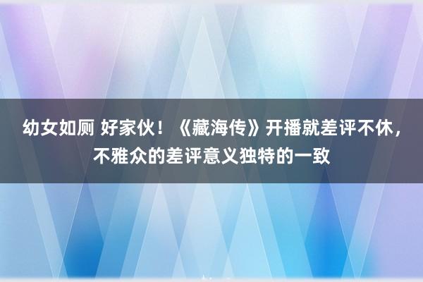 幼女如厕 好家伙！《藏海传》开播就差评不休，不雅众的差评意义独特的一致